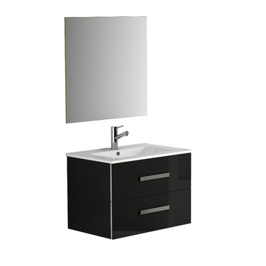 Eviva Astoria® 28″ Modern Bathroom Vanity with White Integrated Porcelain Sink Vanity Eviva Black
